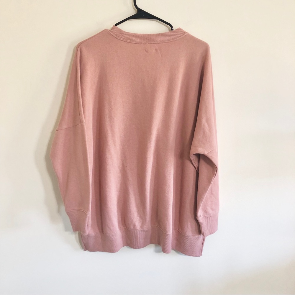 aerie Oversized Crewneck Sweatshirt in Dusty Pink - Picture 5 of 13